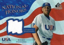 RICKY ROMERO 2004 SP PROSPECTS NATIONAL HONORS USA WORN JERSEY - ROOKIE