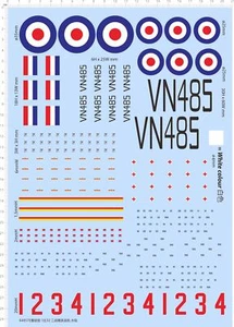 1/32 Supermarine Spitfire F.24 (Mk.24) VN485 Fighter Markings Water Slide Decal - Bild 1 von 1