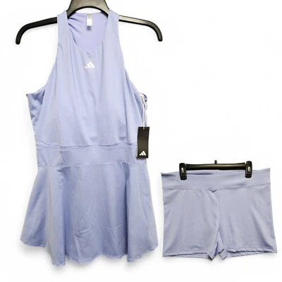 Adidas Tennis Heat RDY Y-Dress & Shorts Womens XL Blue Spark 2 Piece NEW w/ Tag - Image 1 of 4