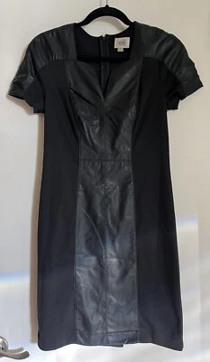 Vestido vaina ECI New York para mujer imitación cuero talla c 6 negro Foto 1 de 4