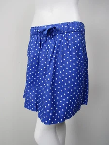 Gonna J CREW Boardwalk blu fiordaliso bianca a pois con coulisse in vita taglia 2 - Foto 1 di 3