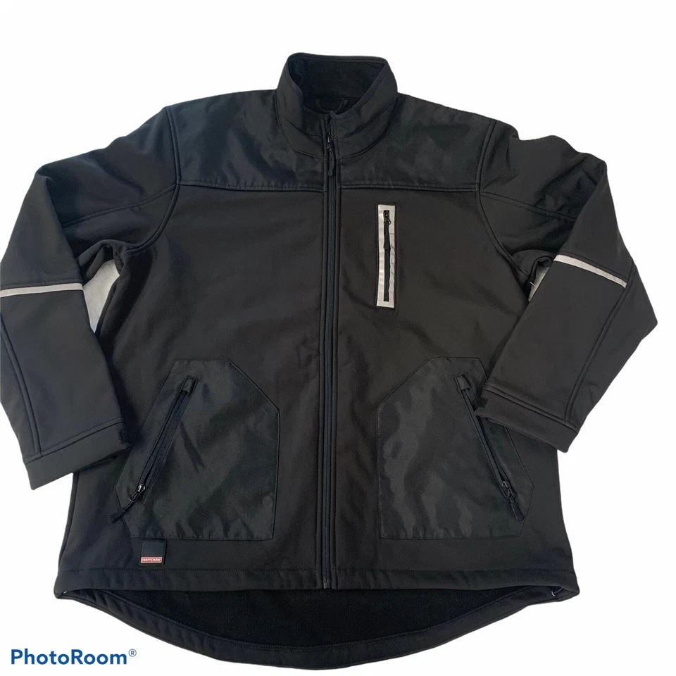 Chaqueta Craftsman Resistencia al Agua XXL Nueva Con Etiquetas Softshell Negra Bolsillos con Cremallera Foto 1 de 4