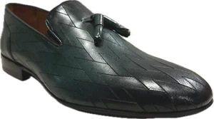 Sigotto Uomo Men's Slip On Green Leather Dress Shoes with Tassels 6684 - Picture 1 of 5