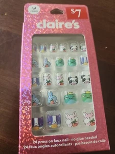 Claires Kids 24 Press On Faux Nails Vegan - Picture 1 of 2