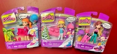 Polly Pocket Adventure Series Lot of 3 - Polly, Lea, Lila NEW Free Shipping