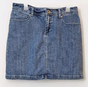 Christopher Banks Women's 10 Blue Denim Jean  Skorts 30" Waist By 17"L Stretch  - Picture 1 of 10