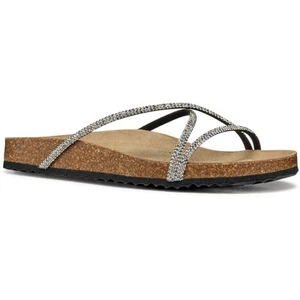 Geox D BRIONIA R Polyester Women's Black/Silver Sandals - Picture 1 of 5