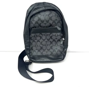 Bandolera Coach F54787 Signature Monograma PVC Cuero Bandolera Mochila Usada en Excelente Condición - Imagen 1 de 11