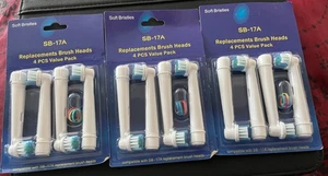 12 PACK REPLACEMENT BRUSH HEADS COMPATIBLE WITH ORAL B ELECTRIC TOOTHBRUSH - Picture 1 of 4