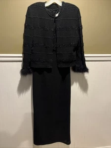 vintage joseph ribkoff Women’s Black 2 Pc Formal Dress Size 12 EUC Stunning - Picture 1 of 12