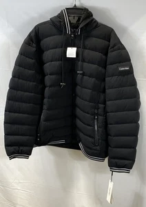 Calvin Klein Men's Black NWT Hooded Puffer Sherpa Lined Jacket Coat Size XL - Picture 1 of 6