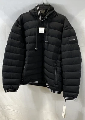 Calvin Klein Men's Black NWT Hooded Puffer Sherpa Lined Jacket Coat Size XL - Image 1 of 4