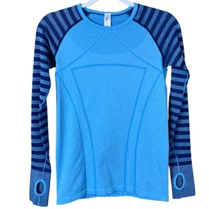 Ivivva by Lululemon Swiftly Fly Tech Seamless Tee Long Sleeve Top Blue Size 14 - Picture 1 of 8