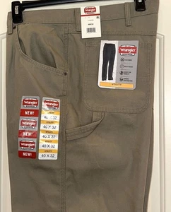 Wrangler Workwear Men's Taupe Utility Relaxed Fit Carpenter Jeans Size 40x32 NWT - Picture 1 of 4