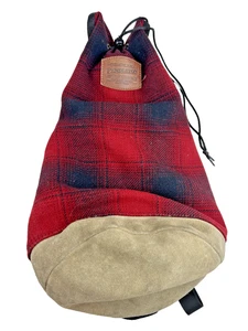 Pendleton Wool  Sling Bag Drawstring Duffle Single Strap Backpack  - Plad Red - Picture 1 of 9