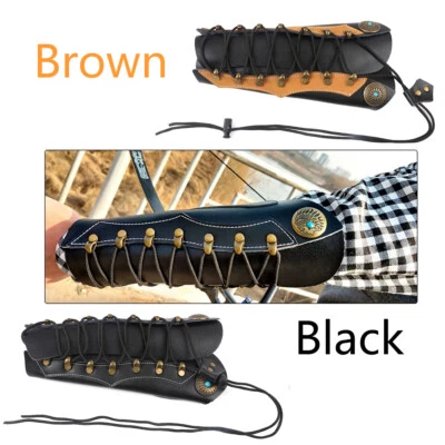 Cowhide Archery Arm Guard Forearm Protector for Recurve Compound Bow Hunting - Image 1 of 4