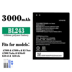 Battery For Lenovo A7000 A7000-a K3 Note A7000 Turbo K50a40 K50-t5 K50-t3s BL243 - Picture 1 of 4