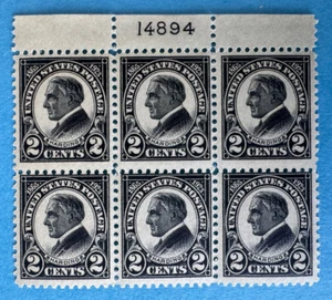 US Stamps Scott 610 2c 1923 Harding plate block of 6 M/NH Post office fresh - Picture 1 of 3