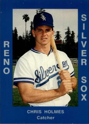 CHRIS HOLMES ~ 1988 Reno Silver Sox Cal League Cards Minor League Card #282  - Image 1 of 2
