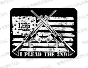 Letrero de metal 9x12 de I Plead The 2nd Amendment bandera estadounidense AR-15 - hecho en EE. UU. - - Imagen 1 de 1