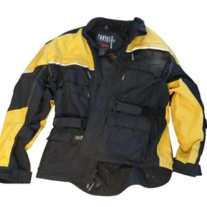 Tour Master Jacket Mens Large Motorcycle Riding Cortech Yellow Black Padded - Picture 1 of 7