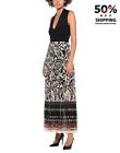 RRP €322 CLIPS Long Skirt IT54 US18 UK22 3XL Paisley Lined Pleated Made in Italy