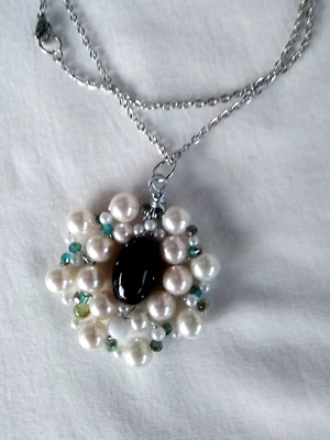 Colar pingente feminino boho com miçangas 19" corrente vendedor presente novo - Imagem 1 de 4