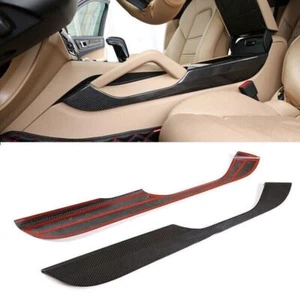 Carbon Fiber Car Center Gear Shift Side Panel Trims For Porsche Cayenne 2018-23 - Picture 1 of 6