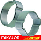MIKALOR DOUBLE & SINGLE EAR CLIPS | O CLAMP | ZINC PLATED STEEL | 10 OR 20 PACK