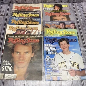 Rolling Stone Magazines Lot Of 10 1980’s Sting Letterman Midler Moore Hoffman - Foto 1 di 11