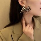 Fashion Leopard Print Fur Ball Bow Pendant Shape Long Drop Earrings
