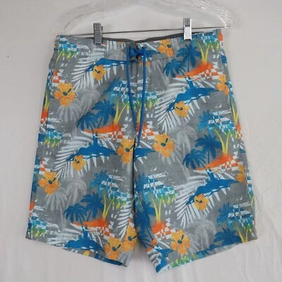 Roundtree & Yorke Board Shorts Mens Small Mesh Lined Swim Surf Beach Palm Floral - Image 1 of 4