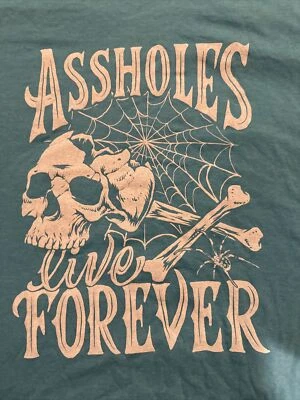 ALF Assholess Live Forever Electric Blue Festival Spiderweb Shirt  - Image 1 of 2