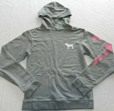 VICTORIAS SECRET hoodie size SMALL pink label long sleeve Jacket (ja12) - Image 1 of 4