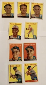 1958 Topps Original Vintage Baseball Cards Minor Stars Lot of 9 Redlegs Senators - Picture 1 of 4