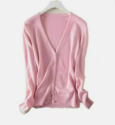 MARKENLOS Damen Feinstrick-Pullover Kaschmir Pulli Strickjacke Cardigan Strickpullover