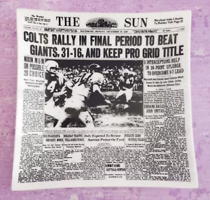1959 Glass Dish Indianapolis Colts Beat Giants Pro Grid Souvenir Sun Newspaper - Picture 1 of 5