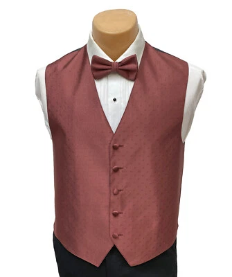 Men's Ralph Lauren Berry Tuxedo Vest & Tie Bow or Long Adjustable Fullback - Image 1 of 3