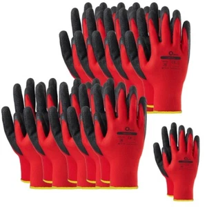 12 Paar Arbeitshandschuhe Gr. 10 - XL, Latex beschichtet Red Montagehandschuhe - Bild 1 von 7