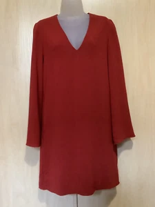 Theory Red Ulyssa Admiral Crepe Shift Dress. New with Tags. Size S, UK 8 - Picture 1 of 5
