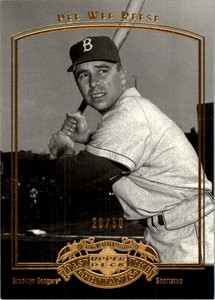 2005 UD Past Time Pennants Gold Dodgers Baseball Card #63 Pee Wee Reese /50