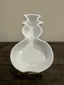 Crate & Barrel Snowman Small Baking Dish Ceramic Mold 5.5" Porcelain Christmas - Picture 1 of 5