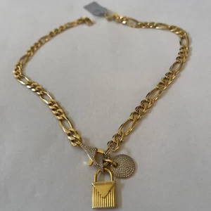 MICHAEL KORS Mercer Link 14k Gold Plated Sterling Silver Choker Nwt - Picture 1 of 7