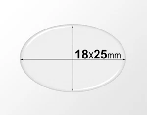18x25 mm Oval Klar Epoxid Aufkleber - Selbstklebend Oval Harz Dichtungen - Bild 1 von 2