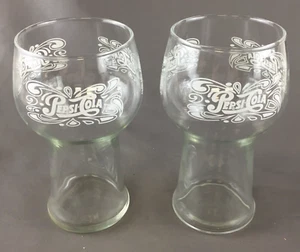 Vintage Pair of Taco Bell Clear Glass Pepsi Cola 16 ounce Drinking Glasses Retro - Picture 1 of 6