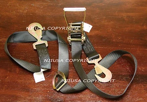 4x AXLE STRAPS CAR CARRIER TIE DOWN RATCHET STRAPS TOWING TOW HAULER TRAILER - Picture 1 of 7