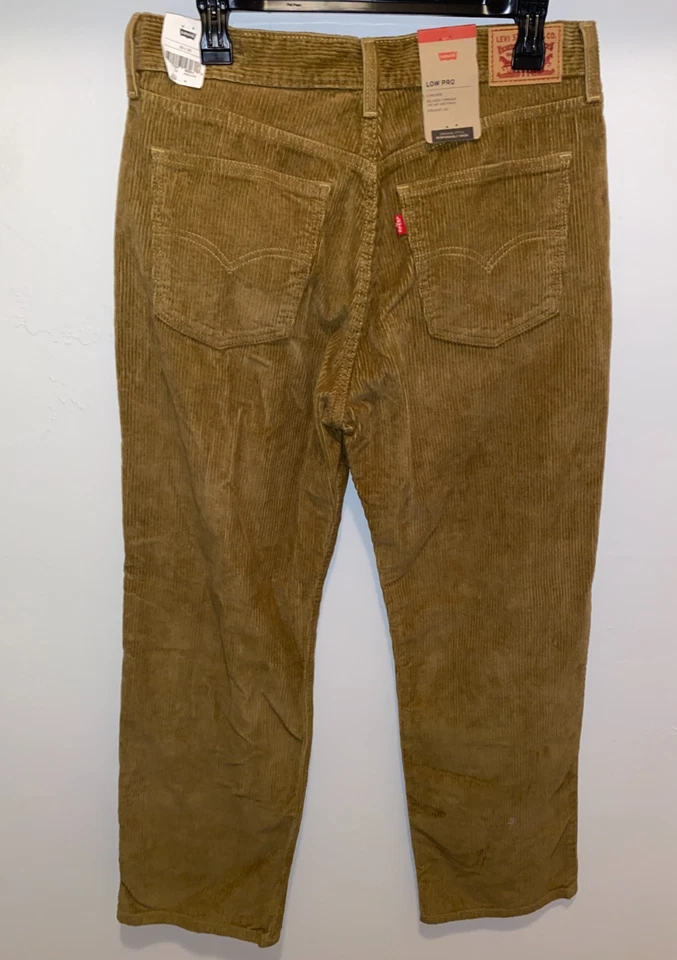 Levis Straight Leg Corduroy Pants Mens 28x30 Brown Cotton Flat Front