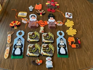 22 imanes de Acción de Gracias hechos a mano de colección años 80 posavasos pomo de puerta decoración lona de plástico - Imagen 1 de 5