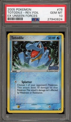 Pokemon Totodile EX Unseen Forces Reverse Holo #78 PSA 10 Gem Mint - Image 1 of 2