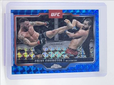 COLBY COVINGTON 2025 TOPPS CHROME UFC BLUE GEOMETRIC REFRACTOR /99 Q5680 - Image 1 of 2